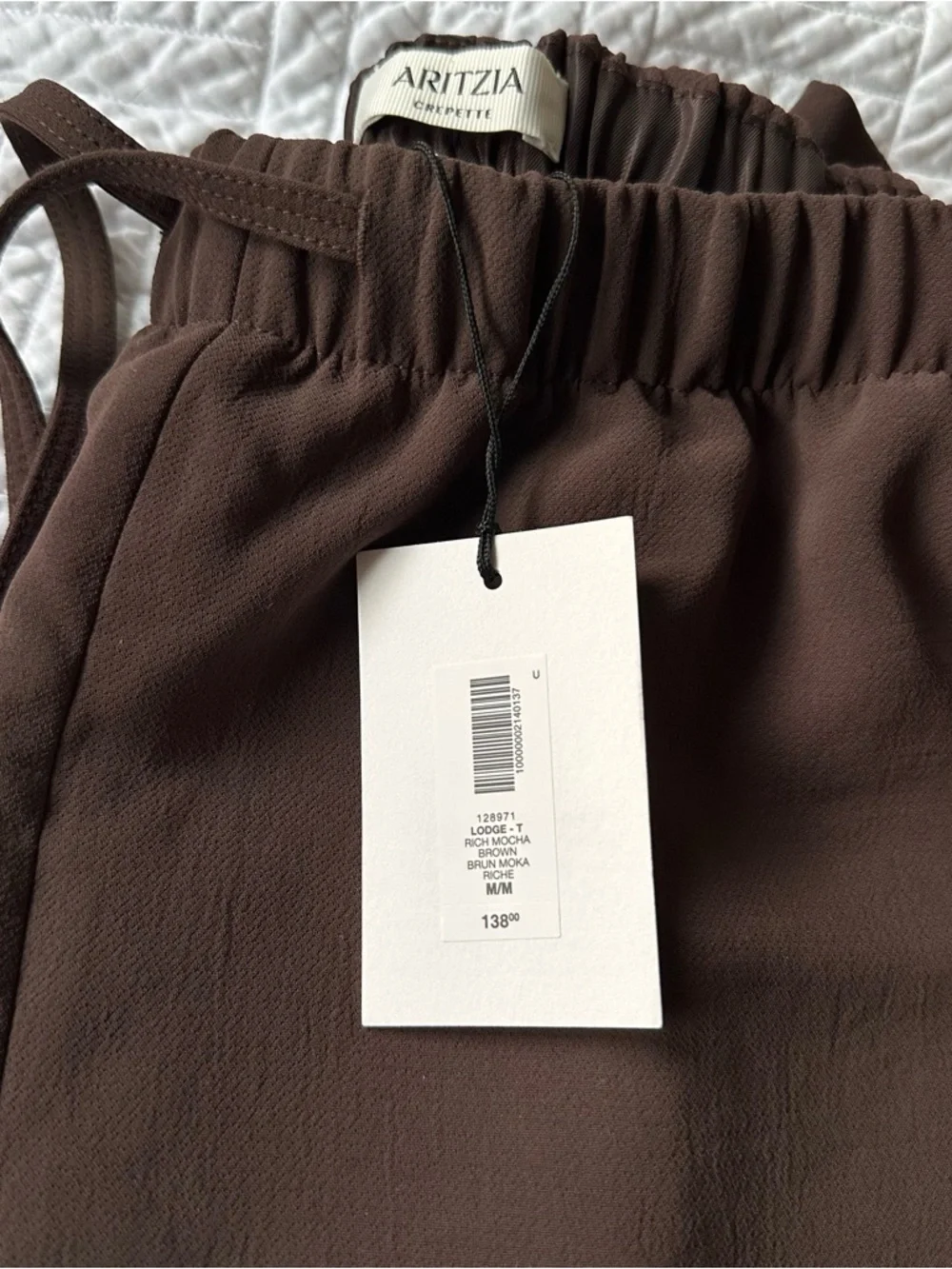 Aritzia Lodge Pants M Tall - Rich Mocha Brown - Picture 3 of 3